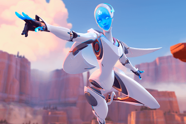 Imagem de Echo, a nova heroína cibernética de Overwatch